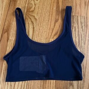 NWT Fabletics Double Layer Bra Navy Blue Semi-sheer size S